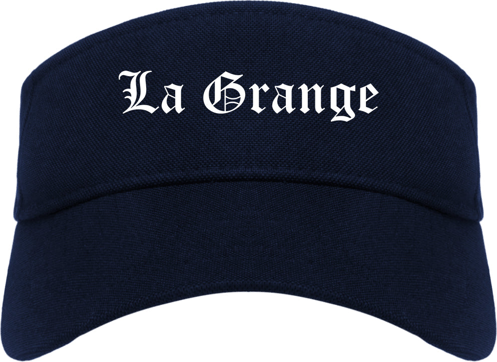 La Grange Texas TX Old English Mens Visor Cap Hat Navy Blue