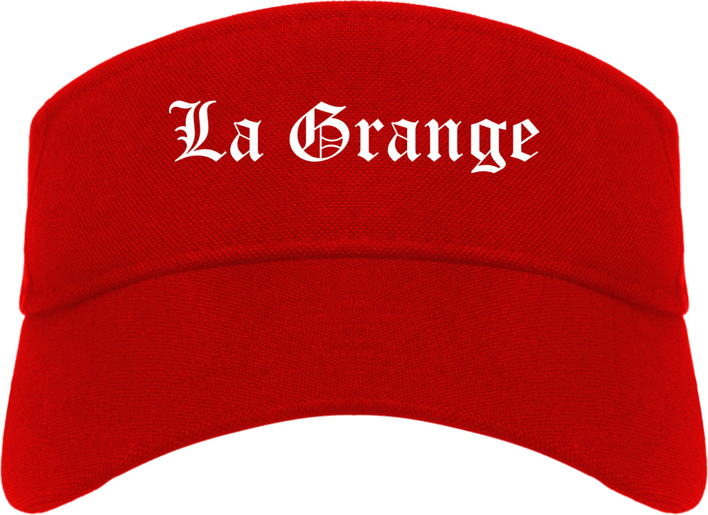 La Grange Texas TX Old English Mens Visor Cap Hat Red