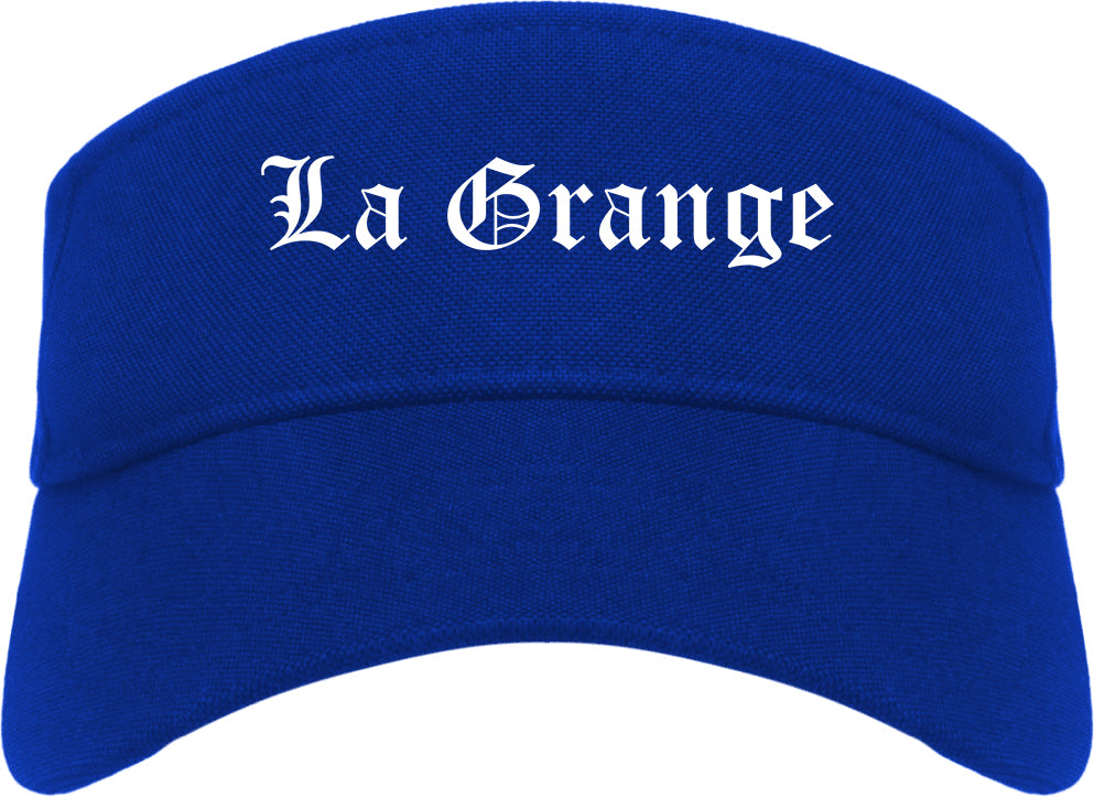 La Grange Texas TX Old English Mens Visor Cap Hat Royal Blue
