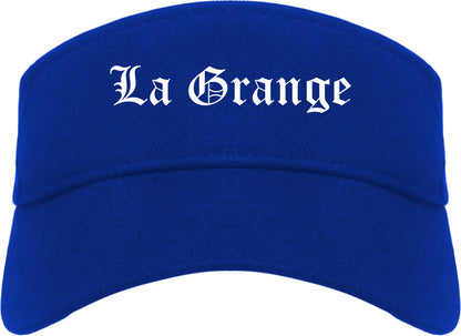 La Grange Texas TX Old English Mens Visor Cap Hat Royal Blue