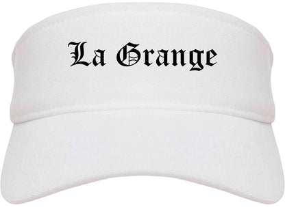 La Grange Texas TX Old English Mens Visor Cap Hat White