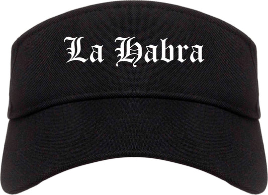 La Habra California CA Old English Mens Visor Cap Hat Black