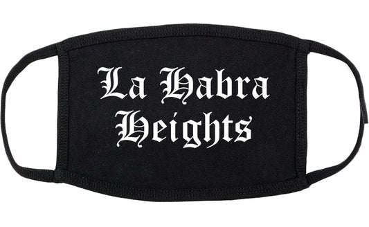 La Habra Heights California CA Old English Cotton Face Mask Black