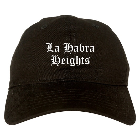 La Habra Heights California CA Old English Mens Dad Hat Baseball Cap Black