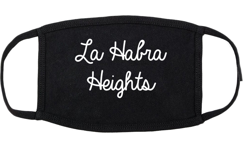 La Habra Heights California CA Script Cotton Face Mask Black