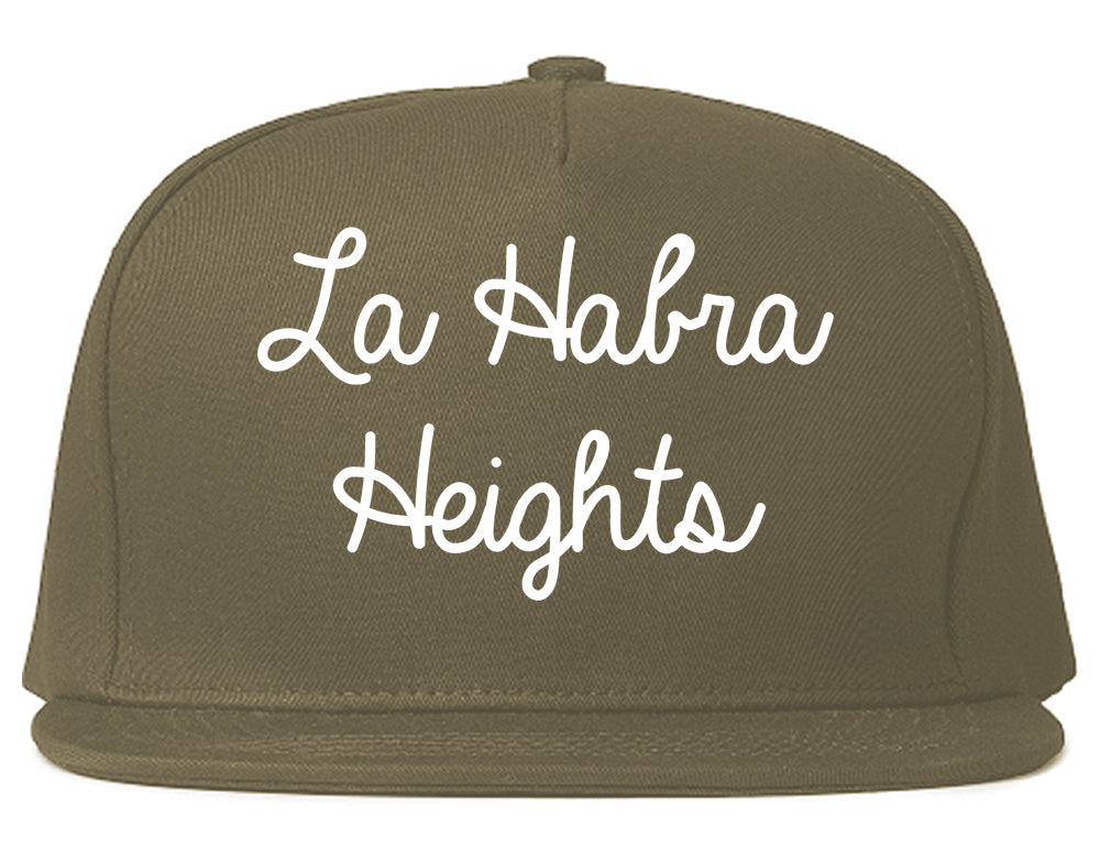 La Habra Heights California CA Script Mens Snapback Hat Grey