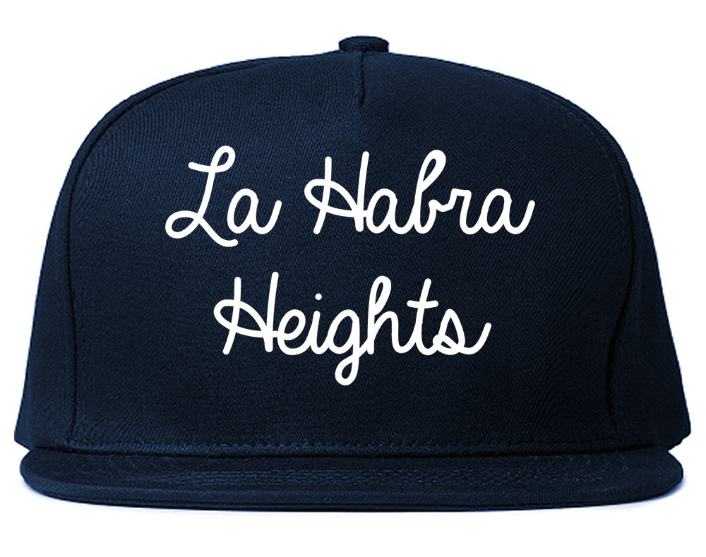 La Habra Heights California CA Script Mens Snapback Hat Navy Blue