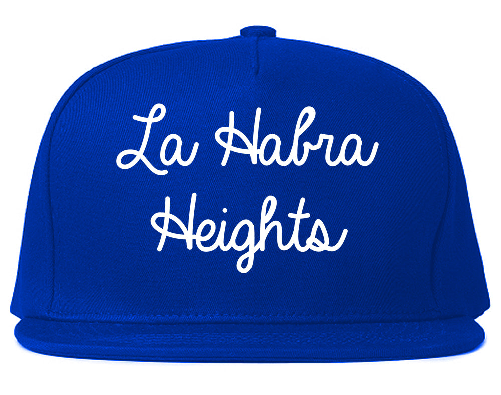 La Habra Heights California CA Script Mens Snapback Hat Royal Blue