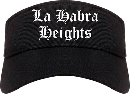 La Habra Heights California CA Old English Mens Visor Cap Hat Black