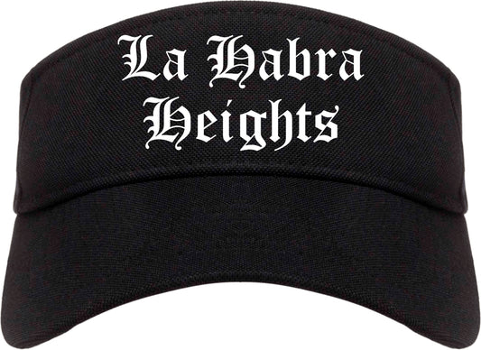 La Habra Heights California CA Old English Mens Visor Cap Hat Black