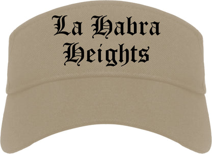 La Habra Heights California CA Old English Mens Visor Cap Hat Khaki