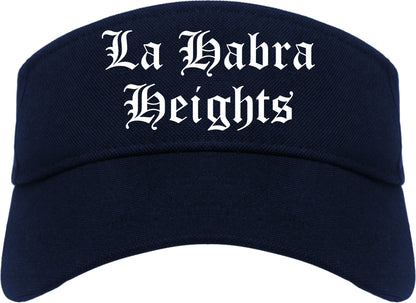 La Habra Heights California CA Old English Mens Visor Cap Hat Navy Blue