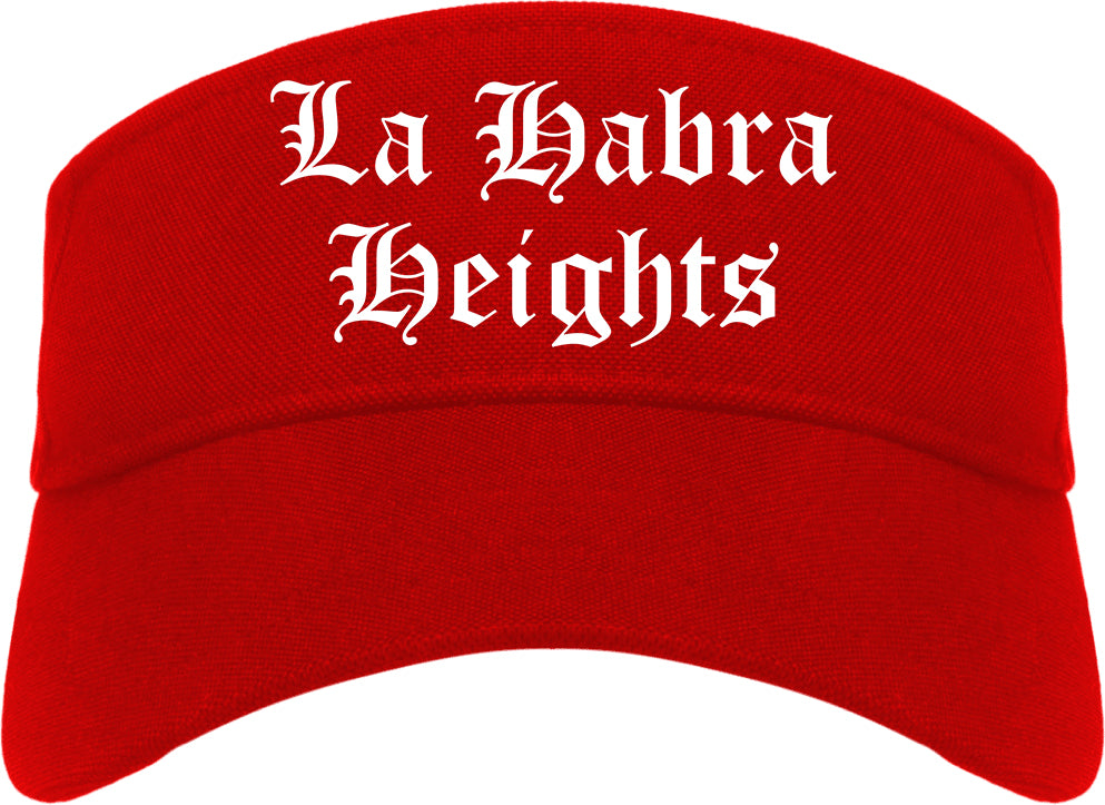La Habra Heights California CA Old English Mens Visor Cap Hat Red