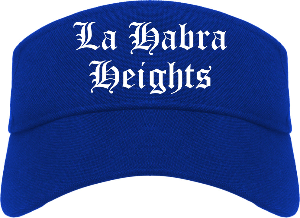 La Habra Heights California CA Old English Mens Visor Cap Hat Royal Blue