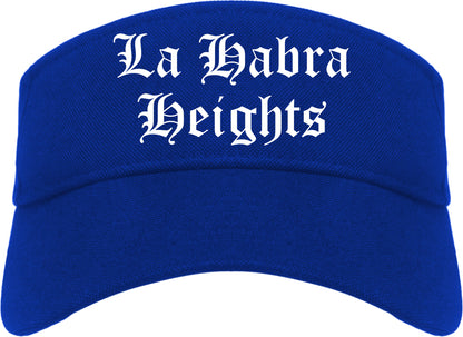 La Habra Heights California CA Old English Mens Visor Cap Hat Royal Blue