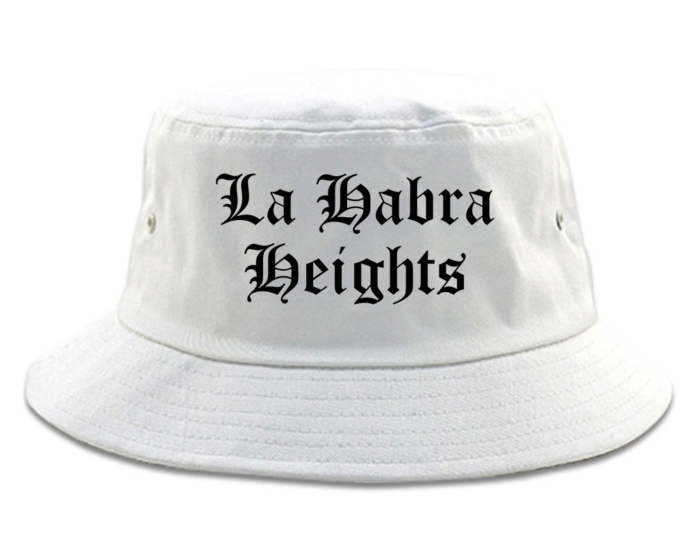 La Habra Heights California CA Old English Mens Bucket Hat White