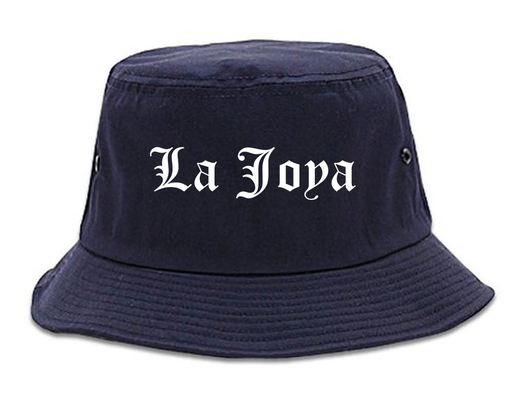 La Joya Texas TX Old English Mens Bucket Hat Navy Blue