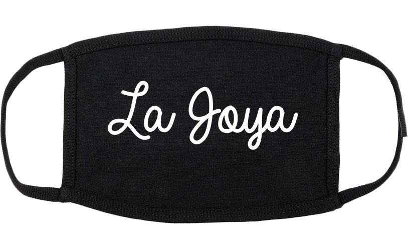La Joya Texas TX Script Cotton Face Mask Black