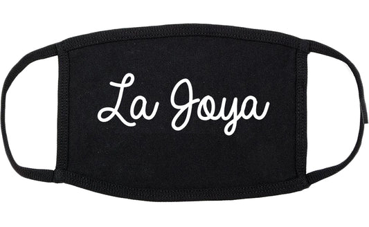 La Joya Texas TX Script Cotton Face Mask Black