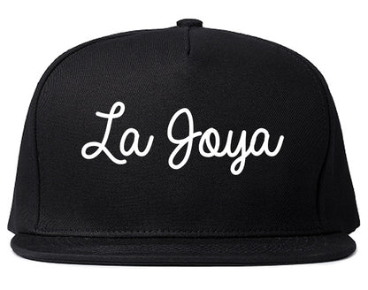 La Joya Texas TX Script Mens Snapback Hat Black