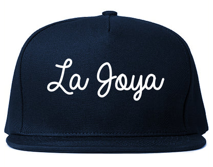 La Joya Texas TX Script Mens Snapback Hat Navy Blue