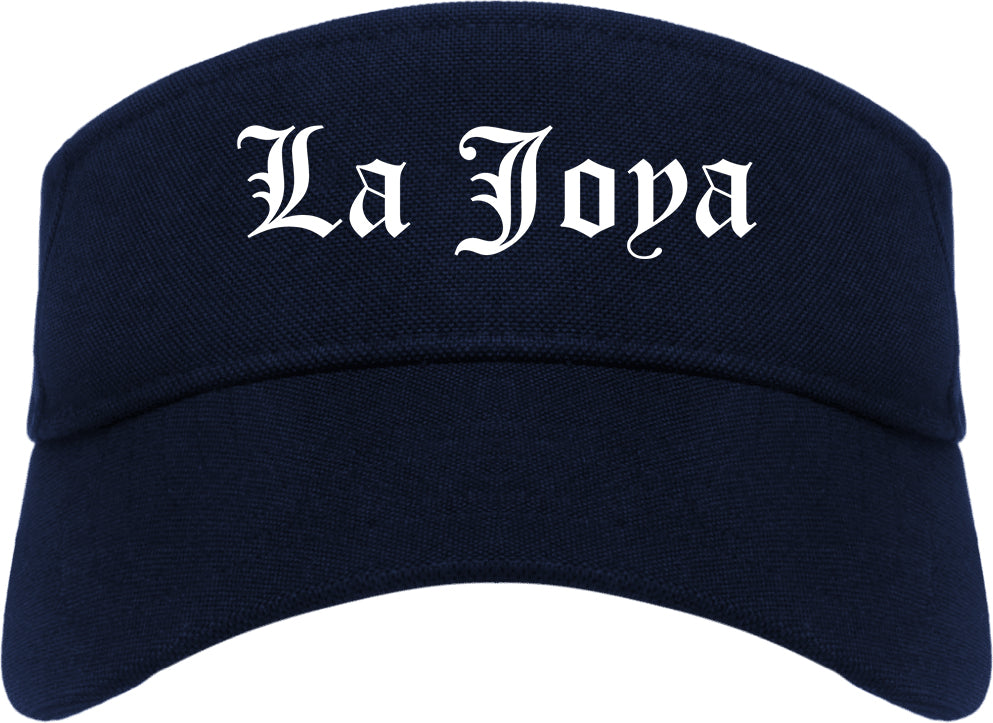 La Joya Texas TX Old English Mens Visor Cap Hat Navy Blue