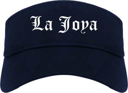 La Joya Texas TX Old English Mens Visor Cap Hat Navy Blue