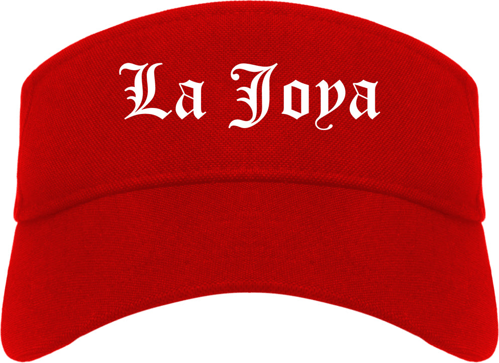 La Joya Texas TX Old English Mens Visor Cap Hat Red