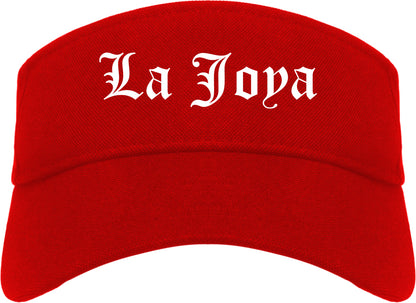La Joya Texas TX Old English Mens Visor Cap Hat Red
