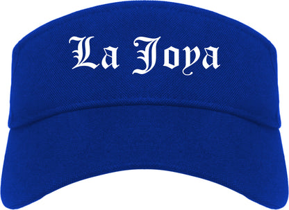 La Joya Texas TX Old English Mens Visor Cap Hat Royal Blue