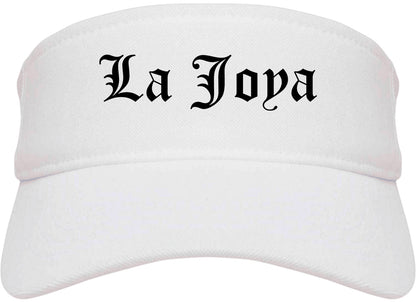 La Joya Texas TX Old English Mens Visor Cap Hat White