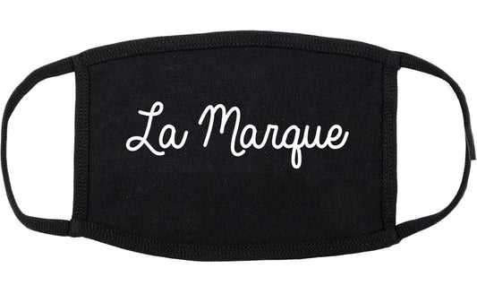 La Marque Texas TX Script Cotton Face Mask Black