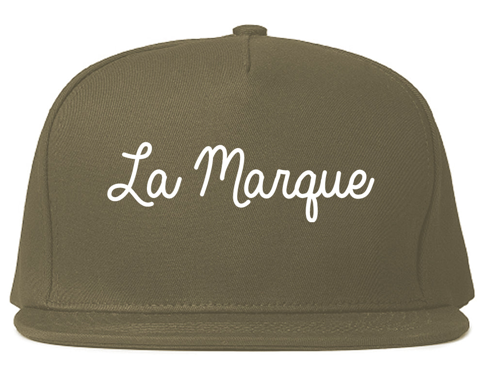 La Marque Texas TX Script Mens Snapback Hat Grey