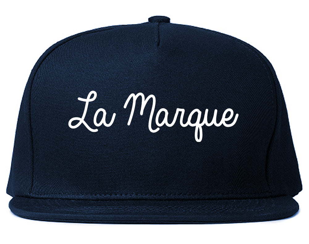 La Marque Texas TX Script Mens Snapback Hat Navy Blue
