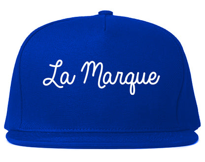 La Marque Texas TX Script Mens Snapback Hat Royal Blue