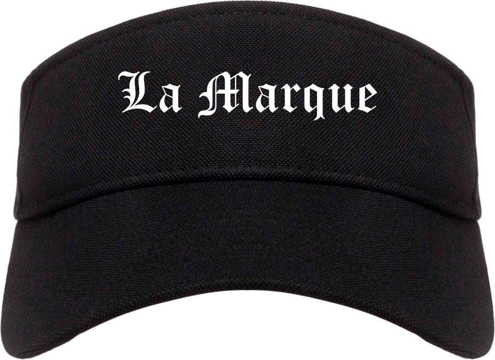 La Marque Texas TX Old English Mens Visor Cap Hat Black