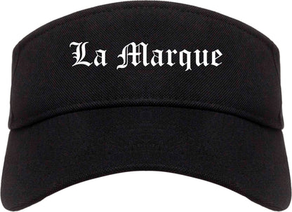 La Marque Texas TX Old English Mens Visor Cap Hat Black