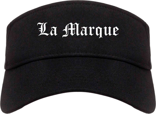La Marque Texas TX Old English Mens Visor Cap Hat Black