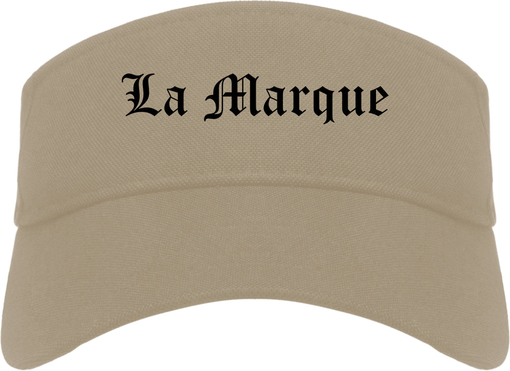 La Marque Texas TX Old English Mens Visor Cap Hat Khaki