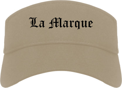 La Marque Texas TX Old English Mens Visor Cap Hat Khaki