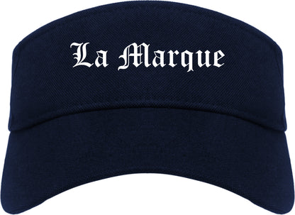 La Marque Texas TX Old English Mens Visor Cap Hat Navy Blue
