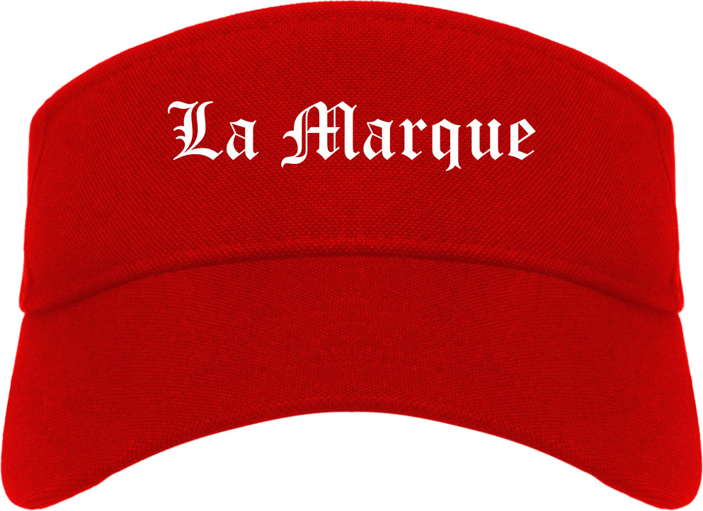 La Marque Texas TX Old English Mens Visor Cap Hat Red