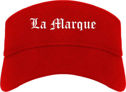 La Marque Texas TX Old English Mens Visor Cap Hat Red