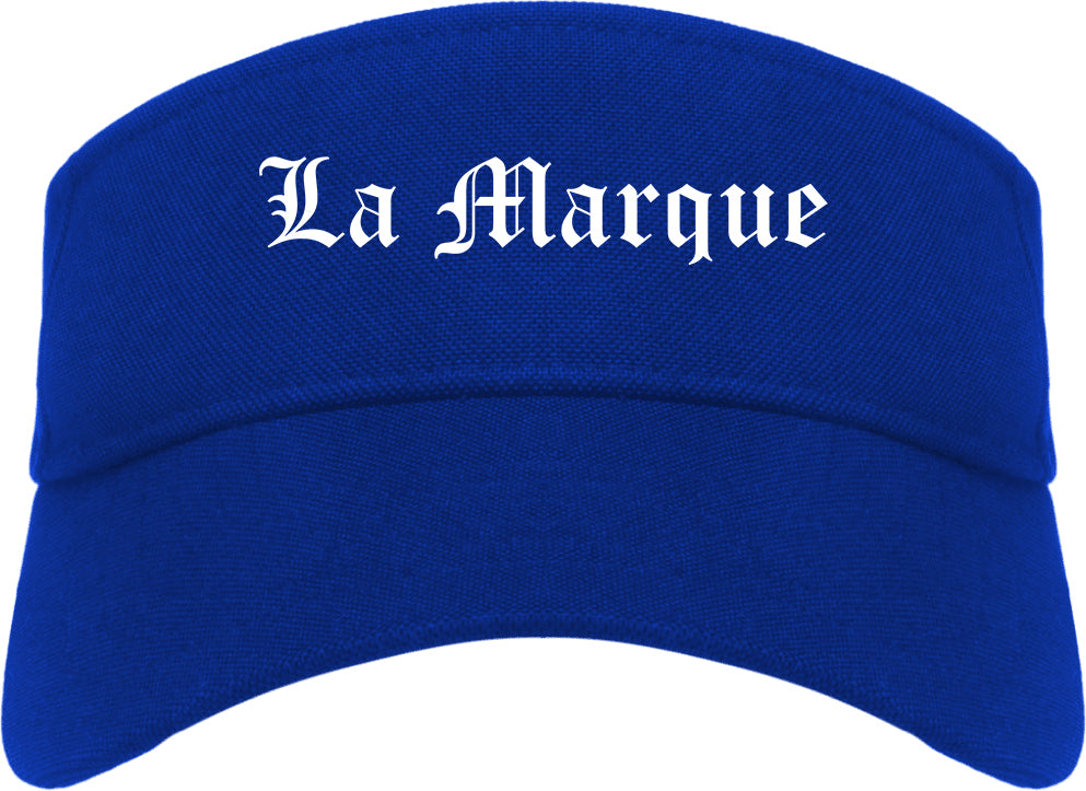 La Marque Texas TX Old English Mens Visor Cap Hat Royal Blue