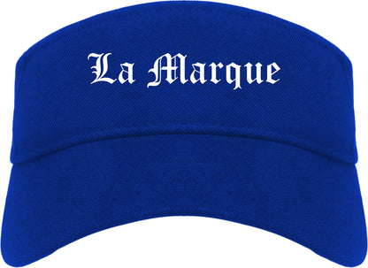 La Marque Texas TX Old English Mens Visor Cap Hat Royal Blue