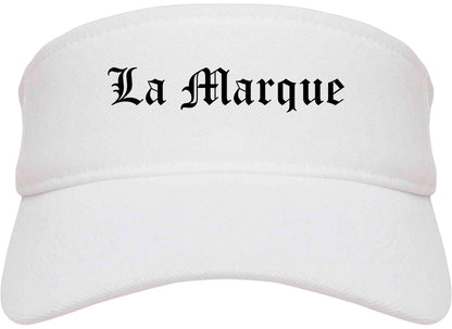 La Marque Texas TX Old English Mens Visor Cap Hat White