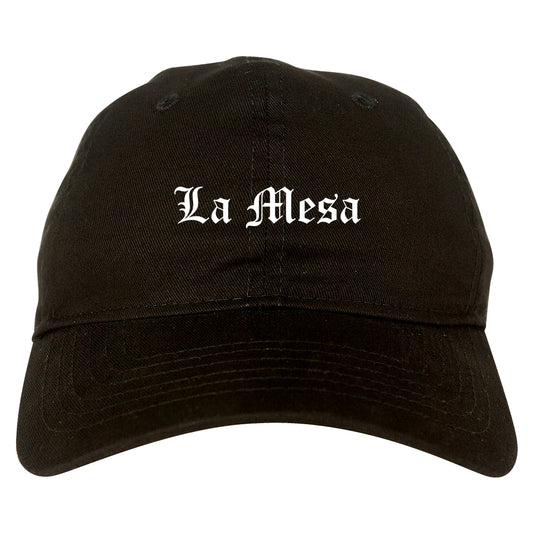 La Mesa California CA Old English Mens Dad Hat Baseball Cap Black