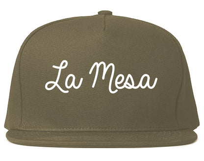 La Mesa California CA Script Mens Snapback Hat Grey