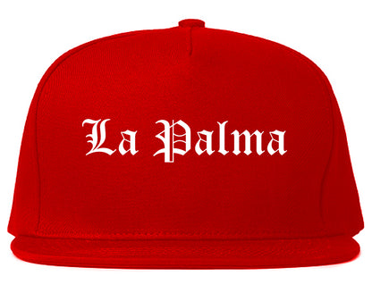 La Palma California CA Old English Mens Snapback Hat Red