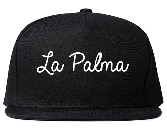 La Palma California CA Script Mens Snapback Hat Black